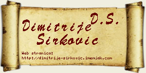 Dimitrije Sirković vizit kartica